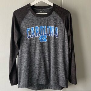 NCAA North Carolina Tar Heels Boys Shirt Size Large 16 18 Raglan Baseball Top